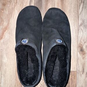 Merrell Womens Sz 10 Shoes Loafer Primo Chill Slide Black Leather Faux Fur Lined